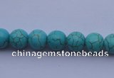 CTU04 15.5 inches 10mm round blue turquoise strand beads Wholesale