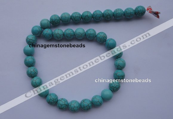 CTU05 15.5 inches 12mm round blue turquoise strand beads Wholesale