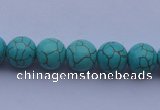CTU06 15.5 inches 14mm round blue turquoise strand beads Wholesale