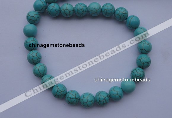 CTU07 15.5 inches 16mm round blue turquoise strand beads Wholesale