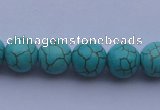 CTU08 15.5 inches 18mm round blue turquoise strand beads Wholesale