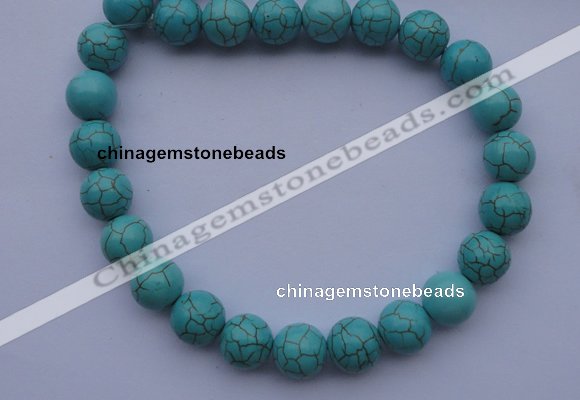 CTU08 15.5 inches 18mm round blue turquoise strand beads Wholesale