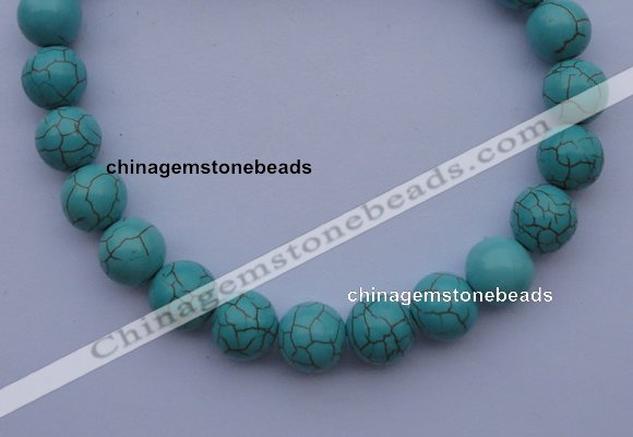 CTU10 15.5 inches 25mm round blue turquoise strand beads Wholesale