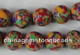 CTU1055 15.5 inches 14mm round synthetic turquoise beads wholesale