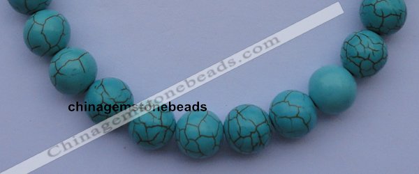 CTU11 15.5 inches 30mm round blue turquoise strand beads Wholesale