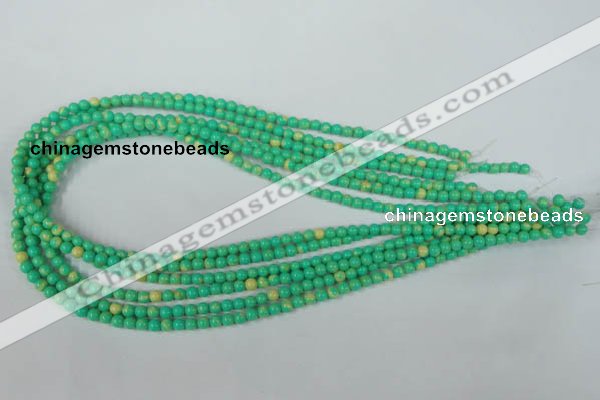 CTU1160 15.5 inches 4mm round synthetic turquoise beads wholesale