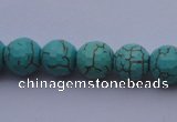 CTU12 15.5 inches 8mm faceted round blue turquoise beads Wholesale