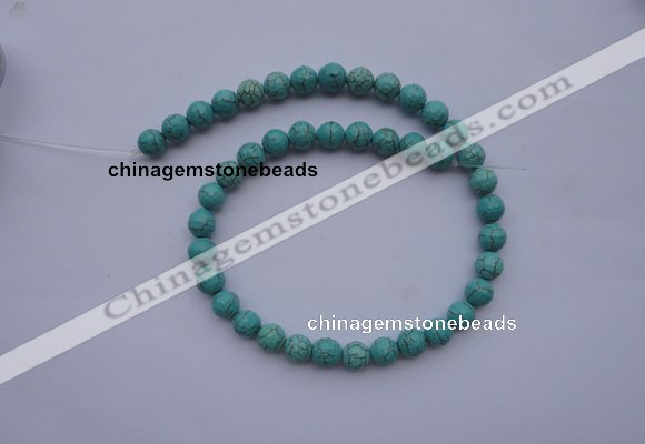 CTU12 15.5 inches 8mm faceted round blue turquoise beads Wholesale