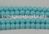 CTU1209 15.5 inches 3mm round synthetic turquoise beads