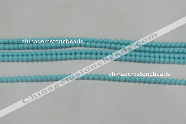 CTU1209 15.5 inches 3mm round synthetic turquoise beads