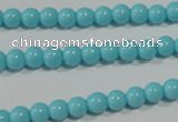 CTU1210 15.5 inches 4mm round synthetic turquoise beads