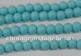 CTU1211 15.5 inches 6mm round synthetic turquoise beads