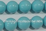 CTU1216 15.5 inches 16mm round synthetic turquoise beads