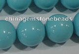 CTU1218 15.5 inches 20mm round synthetic turquoise beads