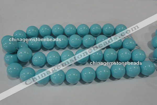 CTU1218 15.5 inches 20mm round synthetic turquoise beads