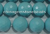 CTU1226 15.5 inches 16mm faceted round synthetic turquoise beads