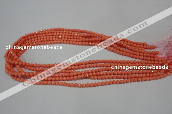 CTU1320 15.5 inches 3mm faceted round synthetic turquoise beads