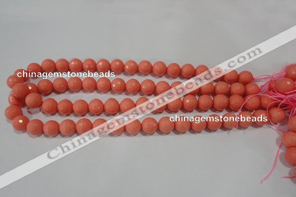 CTU1325 15.5 inches 12mm faceted round synthetic turquoise beads