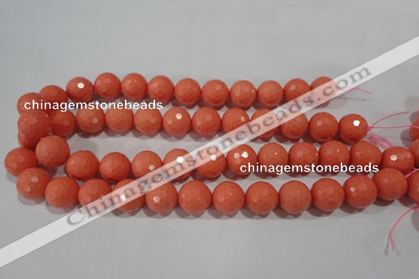 CTU1327 15.5 inches 16mm faceted round synthetic turquoise beads