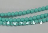 CTU1380 15.5 inches 4mm round synthetic turquoise beads