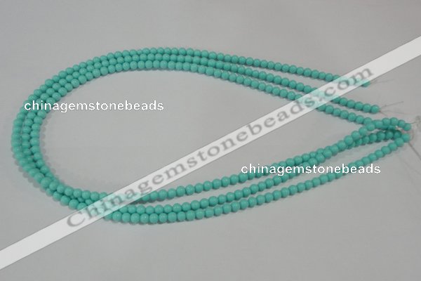 CTU1380 15.5 inches 4mm round synthetic turquoise beads