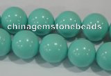 CTU1386 15.5 inches 14mm round synthetic turquoise beads