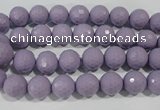 CTU1410 15.5 inches 4mm faceted round synthetic turquoise beads