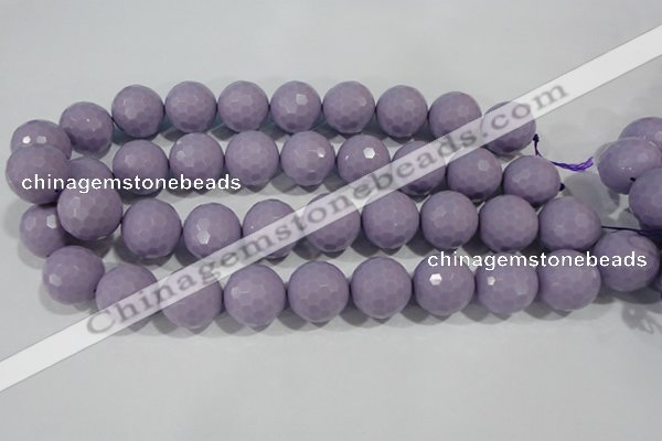 CTU1410 15.5 inches 4mm faceted round synthetic turquoise beads
