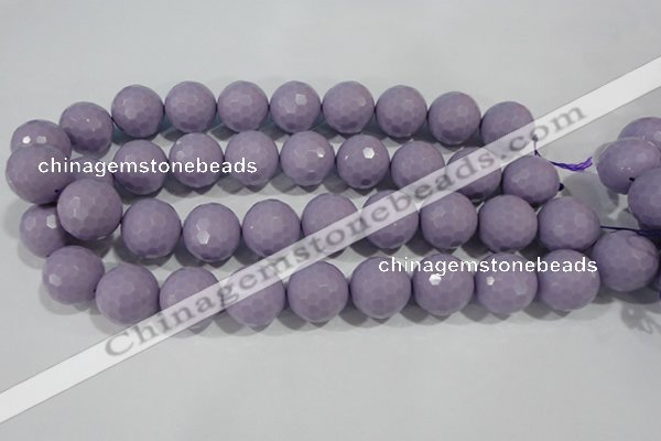 CTU1411 15.5 inches 6mm faceted round synthetic turquoise beads