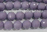 CTU1412 15.5 inches 8mm faceted round synthetic turquoise beads