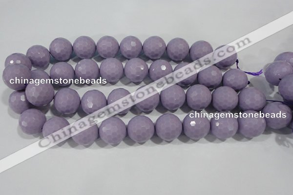 CTU1412 15.5 inches 8mm faceted round synthetic turquoise beads