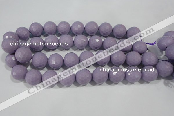 CTU1415 15.5 inches 14mm faceted round synthetic turquoise beads