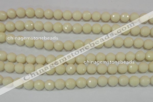 CTU1445 15.5 inches 12mm faceted round synthetic turquoise beads