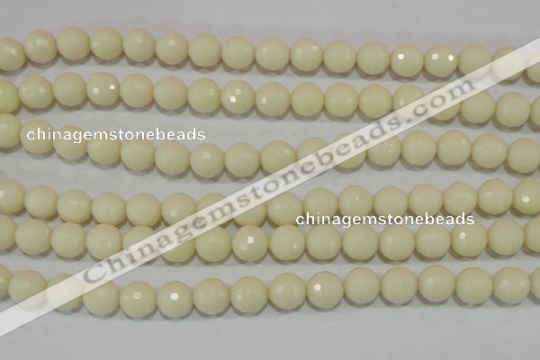 CTU1445 15.5 inches 12mm faceted round synthetic turquoise beads