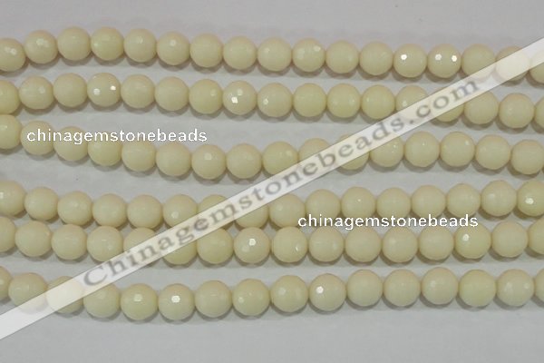 CTU1447 15.5 inches 16mm faceted round synthetic turquoise beads