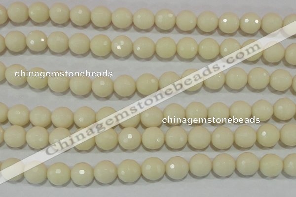 CTU1448 15.5 inches 18mm faceted round synthetic turquoise beads