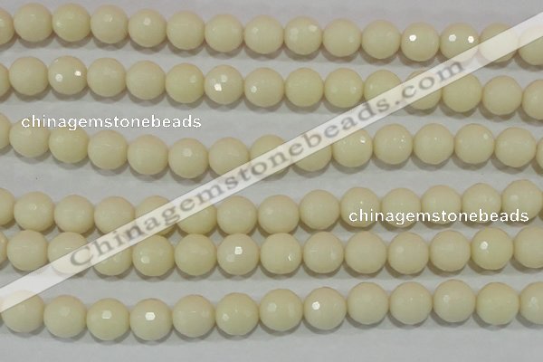 CTU1449 15.5 inches 20mm faceted round synthetic turquoise beads