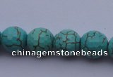 CTU15 15.5 inches 12mm faceted round blue turquoise beads Wholesale