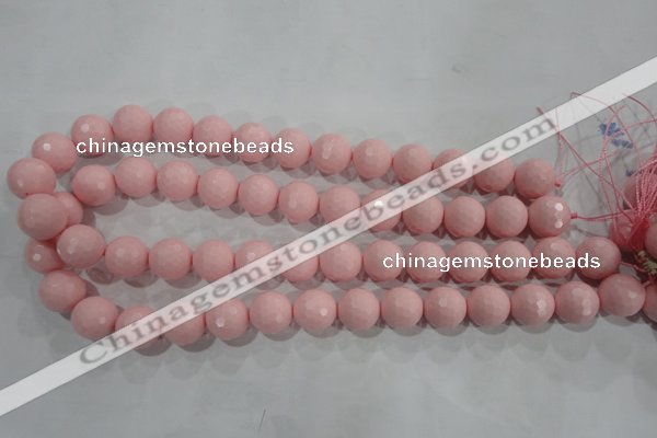 CTU1517 15.5 inches 16mm faceted round synthetic turquoise beads