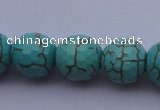 CTU16 15.5 inches 16mm faceted round blue turquoise beads Wholesale