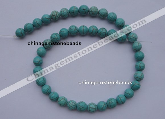 CTU16 15.5 inches 16mm faceted round blue turquoise beads Wholesale