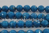 CTU1632 15.5 inches 8mm faceted round synthetic turquoise beads