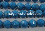 CTU1633 15.5 inches 10mm faceted round synthetic turquoise beads