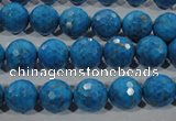 CTU1634 15.5 inches 12mm faceted round synthetic turquoise beads