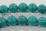 CTU1675 15.5 inches 12mm round synthetic turquoise beads