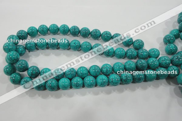 CTU1676 15.5 inches 14mm round synthetic turquoise beads