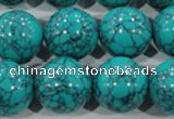 CTU1679 15.5 inches 20mm round synthetic turquoise beads