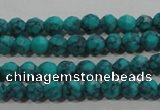 CTU1681 15.5 inches 4mm faceted round synthetic turquoise beads