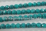 CTU1682 15.5 inches 6mm faceted round synthetic turquoise beads