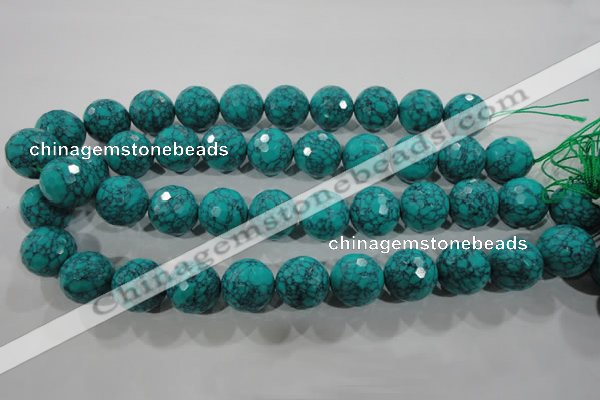 CTU1689 15.5 inches 20mm faceted round synthetic turquoise beads